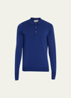 John Smedley Men's Polo Shirt In Lapis Blue