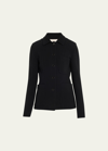 LAFAYETTE 148 SNAP-FRONT STRUCTURED WOOL JERSEY JACKET