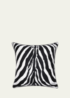 Dolce & Gabbana Medium Zebra-print Velvet Cushion In White
