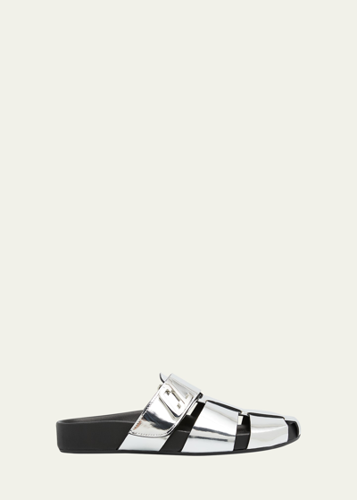 ルブタン メンズ ロゴ サンダル Abubizz 3230328 Silver Sandals Christian Louboutin Men's Abubizz Slide Sandals In Silver