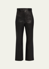 Maria Mcmanus High Waist Crop Leather Pants In Black