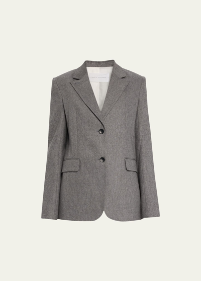 Maria Mcmanus Oversized Wool-cashmere Convertible Blazer In Charcoal