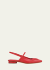 Vince Venice Leather Slingback Ballerina Flats In Crimson
