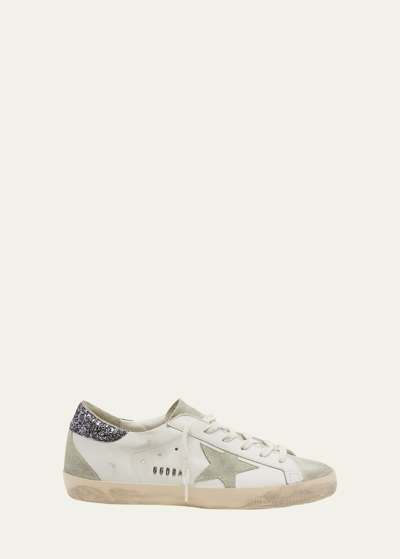 Golden Goose Superstar Mixed Leather Low-top Sneakers In White Ice Silver