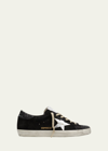 GOLDEN GOOSE SUPER STAR GLITTER FAUX-LEATHER LOW-TOP SNEAKERS