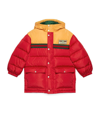 GUCCI KIDS HOODED LOGO-PATCH PUFFER JACKET (4-12 YEARS)