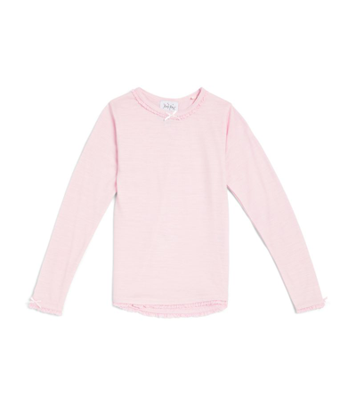 Smalls Merino Kids'  Frill-trim T-shirt (3-8 Years) In Pink