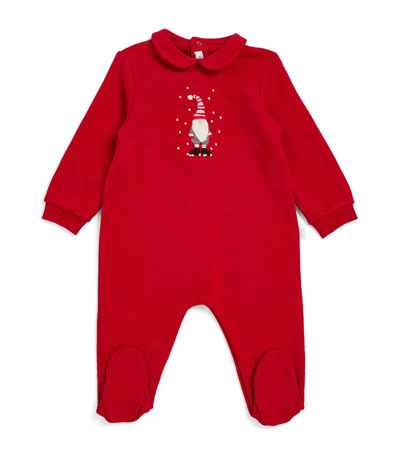 Il Gufo Babies' Embroidered-motif Cotton Pajamas In Red
