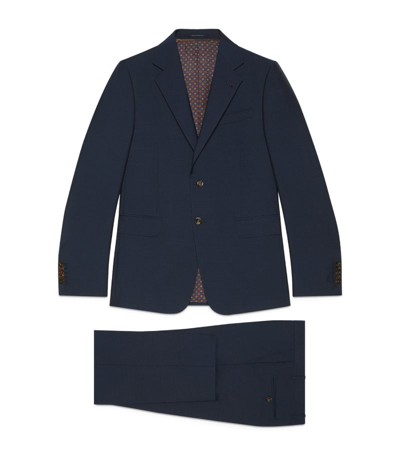 Gucci Wool-blend Two-piece Suit In Blue