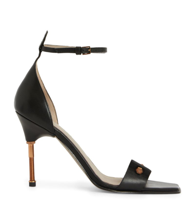 Allsaints Leather Betty Heeled Sandals 100 In Black