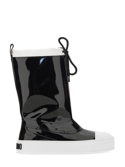 Moschino Boot With Logo In Black