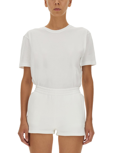 Alexander Wang T Puff Logo Bound Neck Essential Shrunk T-shirt In White