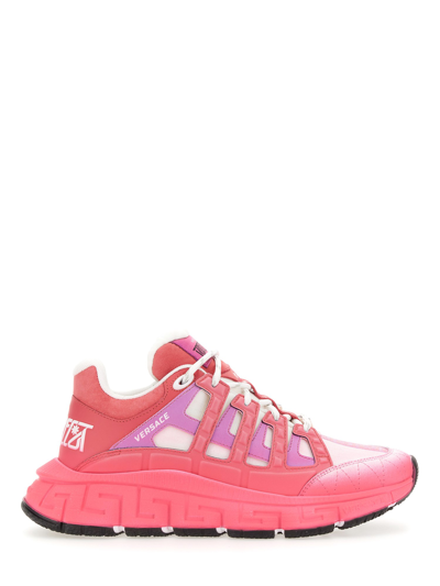 Versace Trigrecha Trainer In Fuchsia