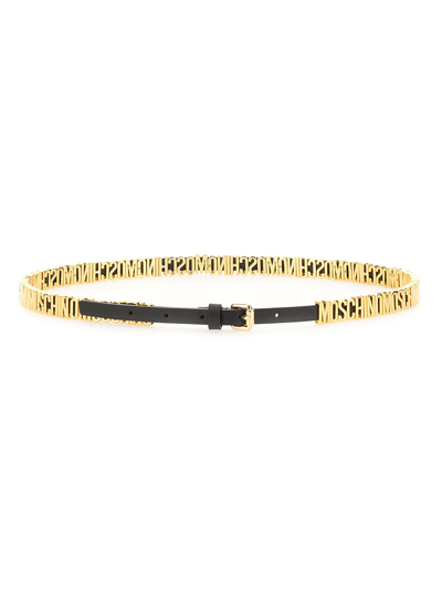 Moschino Belt With Logo In Black