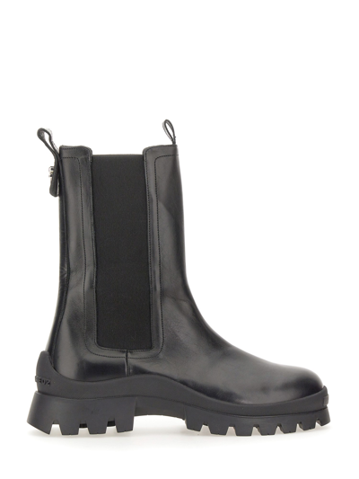 Dsquared2 Logo-plaque Leather Ankle Boots In Black