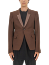 Rick Owens Single-breasted Tailored Blazer In Brown