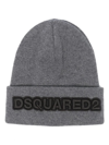 DSQUARED2 DSQUARED2 LOGO KNIT BEANIE IN GREY