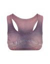 Diesel De-toppy-fsd Denim Cropped Top With Rhinestones In Rosa
