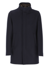 Herno Wool-blend Coat In Blue