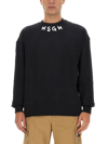 Msgm Logo-print Cotton Sweatshirt In Nero
