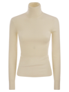 Canada Goose Ivory High Collar Wool Turtleneck Jumper For Women In Ivory
