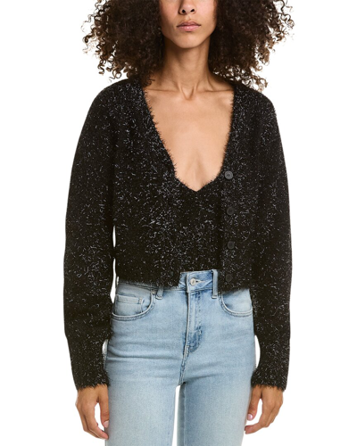 Nicholas Maia Cropped Tinsel Cardigan And Tank Set In Black