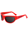 Retrosuperfuture Reed Turbo Wraparound Frame Sunglasses In Red