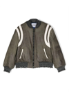 MSGM FOREST GREEN BOMBER JACKET WITH CONTRAST EDGING