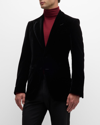 Tom Ford Shelton Fluid Velvet Cocktail Jacket In Black