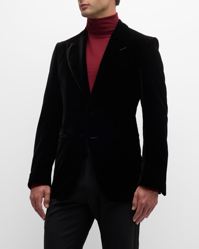 TOM FORD MEN'S WOOL-SILK VELVET COCKTAIL JACKET