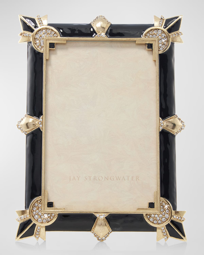 Jay Strongwater Art Deco Photo Frame, 4" X 6" In Black