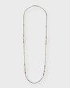 KONSTANTINO STERLING SILVER AND 18K GOLD PEARL STATION NECKLACE, 36"