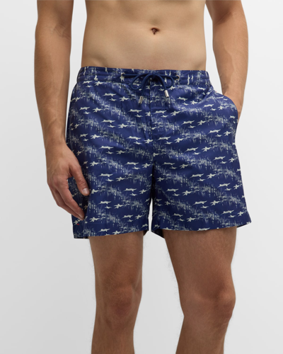 Orlebar Brown Bulldog Living Dream Mid Length Swimshorts In Blue