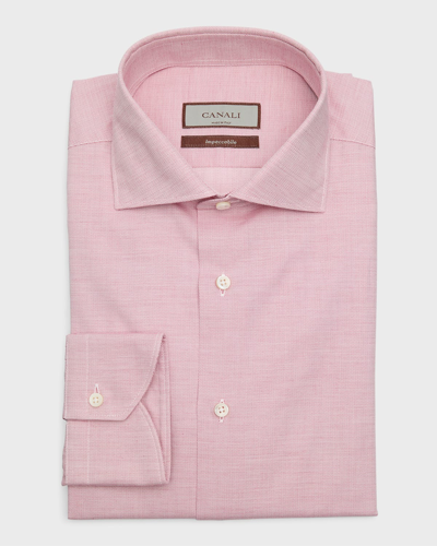 Canali Men's Impeccabile Cotton Dress Shirt In Light Red