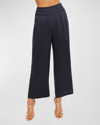Ramy Brook Joss Cropped Wide Leg Pant In Navy