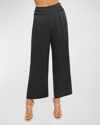 Ramy Brook Joss Cropped Wide Leg Pant In Black