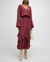 RAMY BROOK ALAIA RUFFLE MAXI DRESS