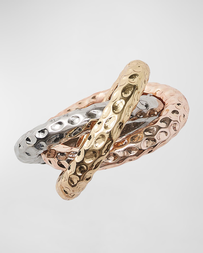 Kim Seybert Trinity Napkin Ring In Multi, Set Of 4 In A Gift Box