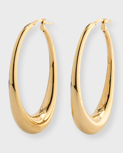 Lisa Nik 18k Golden Dreams Elongated Oval Hoop Earrings