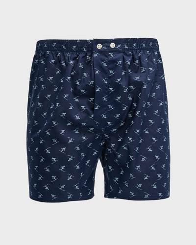 Derek Rose Men's Nelson 95 Ski-print Boxers In Blue