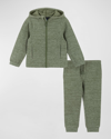 ANDY & EVAN BOY'S DOUBLE-PEACHED SWEATSHIRT AND trousers SET