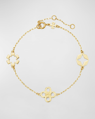 Tory Burch Kira Clover Bracelet In Tory Gold