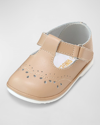 L'AMOUR SHOES GIRL'S BIRDIE LEATHER CUTOUT T-STRAP MARY JANES, BABY/TODDLER/KIDS