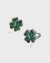 Jan Leslie Men's Four-leaf Clover Green Onyx & Rhodium-plated Cufflinks