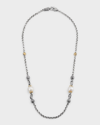 KONSTANTINO STERLING SILVER AND 18K GOLD PEARL NECKLACE