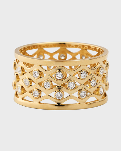 Sydney Evan 14k Fishnet Diamond Eternity Ring In Gold