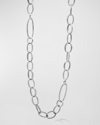 Lagos Sterling Silver Signature Caviar Oval Link Chain Necklace, 34 In Silver