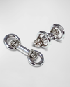 Jan Leslie Sterling Silver Rope Knot Horseshoe Cufflinks In Unassigned