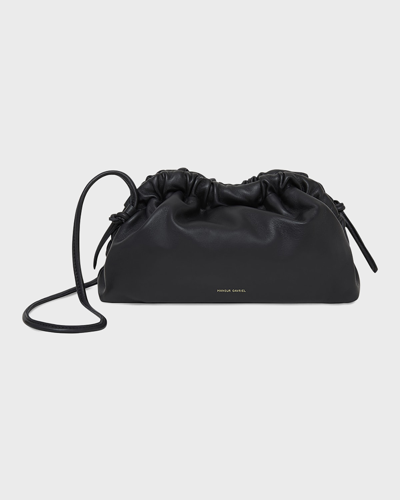 Mansur Gavriel Mini Lambskin Cloud Clutch Bag In Black/flamma