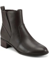 Easy Spirit Womens Leather Embossed Ankle Boots In Brown